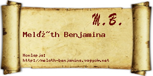 Meláth Benjamina névjegykártya